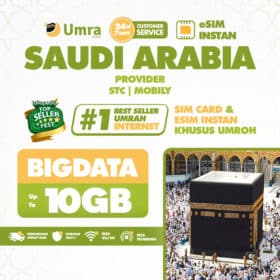 UMRA by DIGITRAVEL eSIM Arab Saudi Umroh Haji Kuota Besar Data Internet