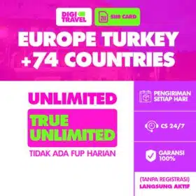 SIM Card Europe Turkey USA Unlimited Global 74 Negara