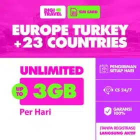 SIM Card Eropa Turki Unlimited Internet