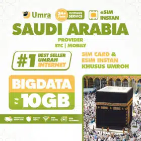 UMRA by DIGITRAVEL eSIM Arab Saudi Haji Umroh Kuota Besar