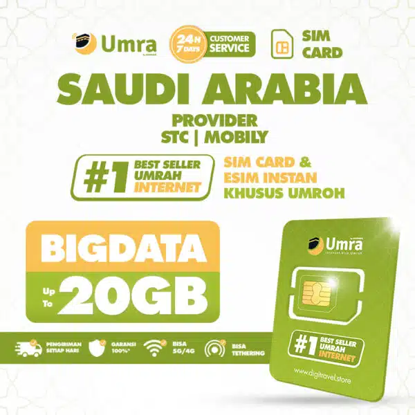 UMRA by DIGITRAVEL SIM Card Umroh Haji Arab Saudi Kuota