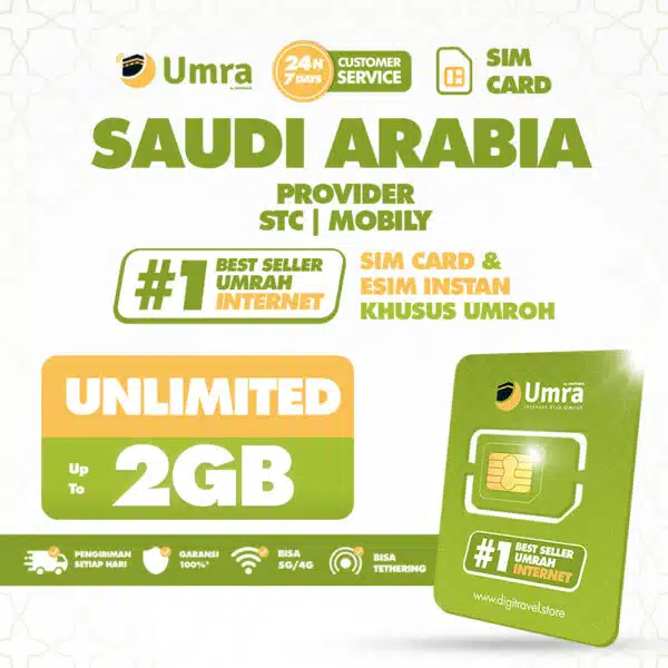 UMRA by DIGITRAVEL SIM Card Umroh Haji Arab Saudi Unlimited